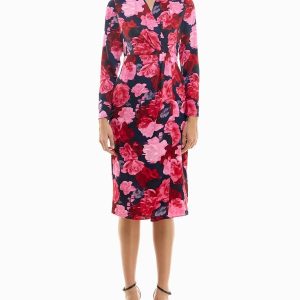 stretch faux wrap dress
